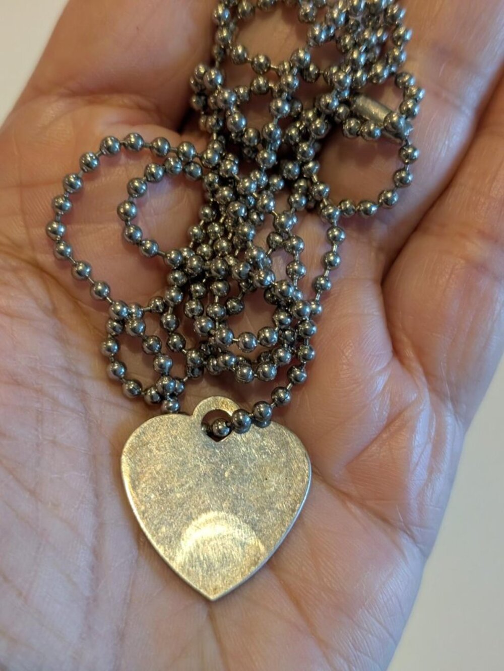 Vintage Silver Toned Plain Heart Pendant Necklace